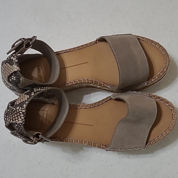 Dolce Vita snakeskin & suede platform espadrilles sandals size 8.5 - Picture 9 of 12